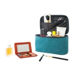Grand vanity case à poignée matelassée et intérieur doublé Vogue couleur turquoise troisième vue