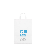 Sacs papier personnalisés petit format blanc 90 g/m2 Retail Mini avec zone d'impression
