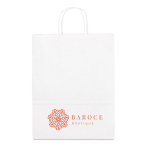 Sac en papier blanc avec logo pour magasins 90 g/m2 couleur blanc image avec logo 2