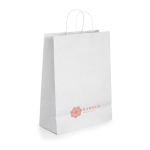 Sac publicitaire en papier blanc pour magasins 90 g/m2 Craft Retail couleur blanc image avec logo