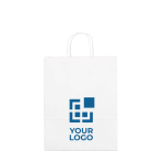 Sac publicitaire en papier blanc pour magasins 90 g/m2 Craft Retail avec zone d'impression
