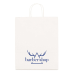 Sacs en papier kraft personnalisables pas cher 100 g/m2 Retail Large couleur blanc image avec logo 2