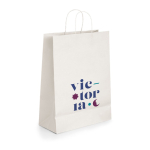 Sacs en papier kraft personnalisables pas cher 100 g/m2 Retail Large couleur blanc image avec logo