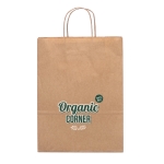 Sacs kraft personnalisés petits poignées torsadées 115 g/m2 Craft Mini couleur naturel image avec logo 2