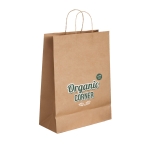 Sacs kraft personnalisés petits poignées torsadées 115 g/m2 Craft Mini couleur naturel image avec logo