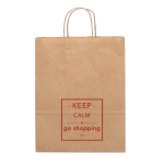 Sac kraft moyen personnalisé avec poignée torsadée 115 g/m2 Craft couleur naturel image avec logo 2