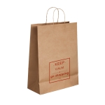Sac kraft moyen personnalisé avec poignée torsadée 115 g/m2 Craft couleur naturel image avec logo