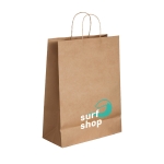 Sac kraft  grand format aux couleur naturelle 115 g/m2 Craft large couleur naturel image avec logo