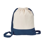 Sac à dos à cordons bicolore en toile de coton 180 g/m2 CottonStyle couleur bleu première vue