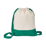 Sac à dos à cordons bicolore en toile de coton 180 g/m2 CottonStyle couleur vert première vue