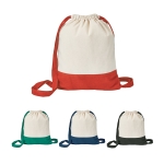 Sac à dos à cordons bicolore en toile de coton 180 g/m2 CottonStyle diverses couleurs