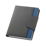 Bloc-notes en similicuir à pochette et fermeture magnétique Tissu A5 couleur bleu