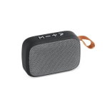 Enceinte Bluetooth minimaliste caoutchoutée avec sangle et micro Club couleur gris