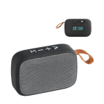 Enceinte Bluetooth minimaliste caoutchoutée avec sangle et micro Club avec zone d'impression