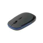 Souris publicitaire sans fil avec logo et finition caoutchouc Traction couleur bleu roi