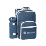 Sac à dos set de pique-nique complet avec couverts Parkview couleur bleu image avec logo