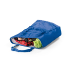 Sac pliable en polyester qui sert de glacière avec fermeture éclair couleur bleu roi troisième vue