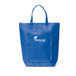 Sac pliable en polyester qui sert de glacière avec fermeture éclair couleur bleu roi image avec logo