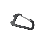 Porte-clés mousqueton et décapsuleur en aluminium Décapsuleur AluClip couleur noir