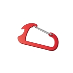 Porte-clés mousqueton et décapsuleur en aluminium Décapsuleur AluClip couleur rouge