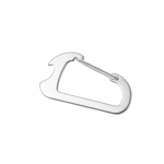 Porte-clés mousqueton et décapsuleur en aluminium Décapsuleur AluClip couleur argenté
