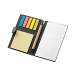 Set de bloc-notes avec feuilles, autocollants et stylo Bloc Circles couleur noir troisième vue