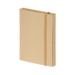 Bloc-notes papier recyclé avec autocollants, règle et stylo PocketDesk couleur naturel