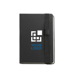 Carnet de notes en similicuir et papier ivoire A5 pages lisses Pengo avec zone d'impression