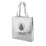 Sac promotionnel non-tissé avec finition brillante 90 g/m2 Brilliant couleur argenté image avec logo
