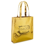 Sac promotionnel non-tissé avec finition brillante 90 g/m2 Brilliant couleur doré image avec logo