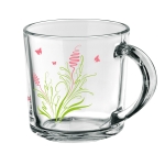 Tasses en verre personnalisées économiques avec smiley 230ml Cristal couleur transparent image avec logo