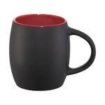 Tasse en céramique avec base ou couvercle en bois 400 ml Coaster couleur rouge deuxième vue