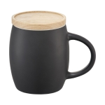 Tasse en céramique avec base ou couvercle en bois 400 ml Coaster couleur blanc vue détail 1
