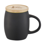Tasse en céramique avec base ou couvercle en bois 400 ml Coaster deuxième vue frontale