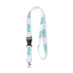Tour de cou Sublim Plus 15mm couleur blanc vue avec zone d'impression