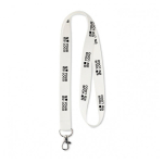 Tour de cou RPET 15mm couleur blanc vue avec zone d'impression