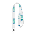 Tour de cou RPET Sublim 15mm couleur blanc vue avec zone d'impression