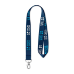 Tour de cou Woven 15mm couleur bleu marine vue avec zone d'impression