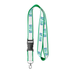 Tour de cou Double Plus 20mm couleur vert vue avec zone d'impression