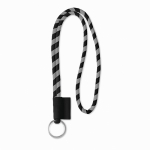 Tour de cou tubulaire de 0,7 cm avec étiquette imprimée Tube Stripes couleur noir