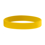 Bracelet plastique personnalisé avec logo en bas relief couleur jaune