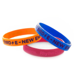 Bracelet plastique personnalisé avec logo en bas relief couleur orange huitième vue
