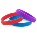 Bracelets de festival personnalisés en silicone à haut relief couleur rouge huitième vue