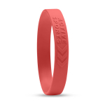 Bracelets de festival personnalisés en silicone à haut relief couleur rouge