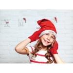Bonnet de Père Noël personnalisé classique et économique Santa couleur rouge deuxième vue principale