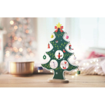 Petit sapin de Noël en bois avec 12 décorations Noel couleur vert deuxième vue d'ambiance