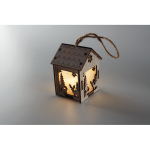 Décoration de Noël en forme de maison lumineuse Lampion couleur bois sixième vue