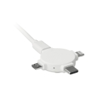 Adaptateur avec 3 connecteurs avec impression couleur Cable FullPrint couleur blanc
