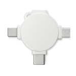 Adaptateur avec 3 connecteurs avec impression couleur Cable FullPrint couleur blanc troisième vue