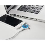 Adaptateur avec 3 connecteurs avec impression couleur Cable FullPrint couleur blanc vue d'ambiance principale